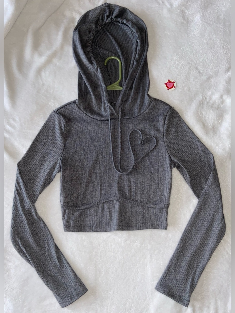 Fashion Nova Cropped Ribbed Hoodie and Pants Set